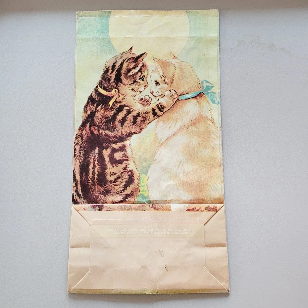 RARE Mrs. Grossman's Paper Company Cat Gift Bag Pirate Kitten Vintage 1981 party
